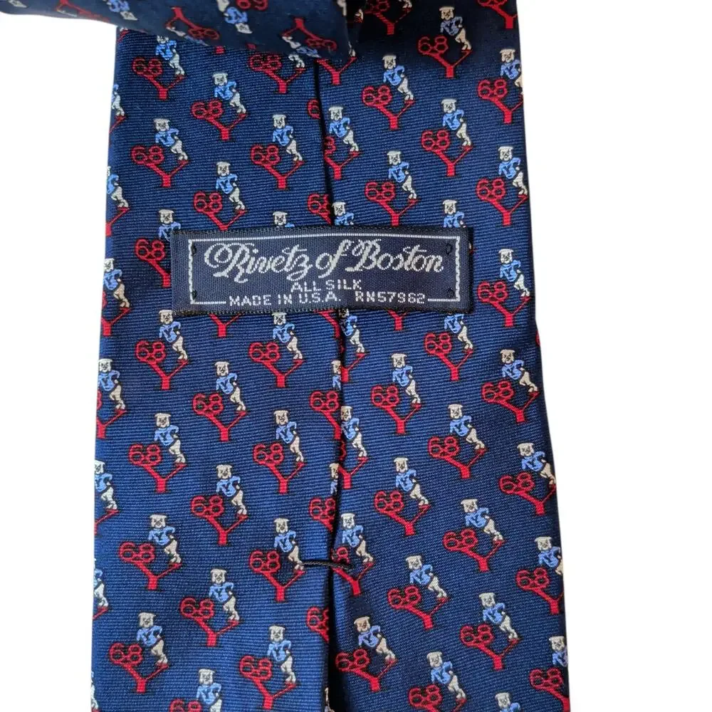 Vintage Rivetz of Boston Mens Silk Yale Bulldogs 68 Neck Tie Reunion Class Pride